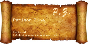 Parison Zina névjegykártya